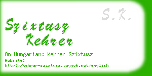 szixtusz kehrer business card